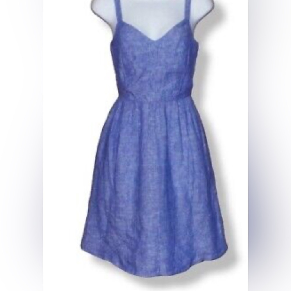 Cynthia Rowley blue linen dress, size Small - Picture 5 of 6